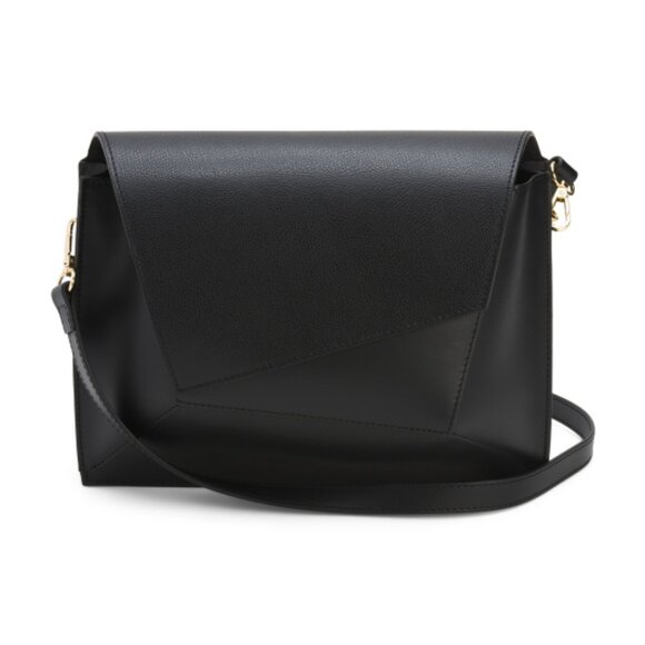 ISADORA Made In Italy Leather Geo Crossbody - Picture 1 of 4